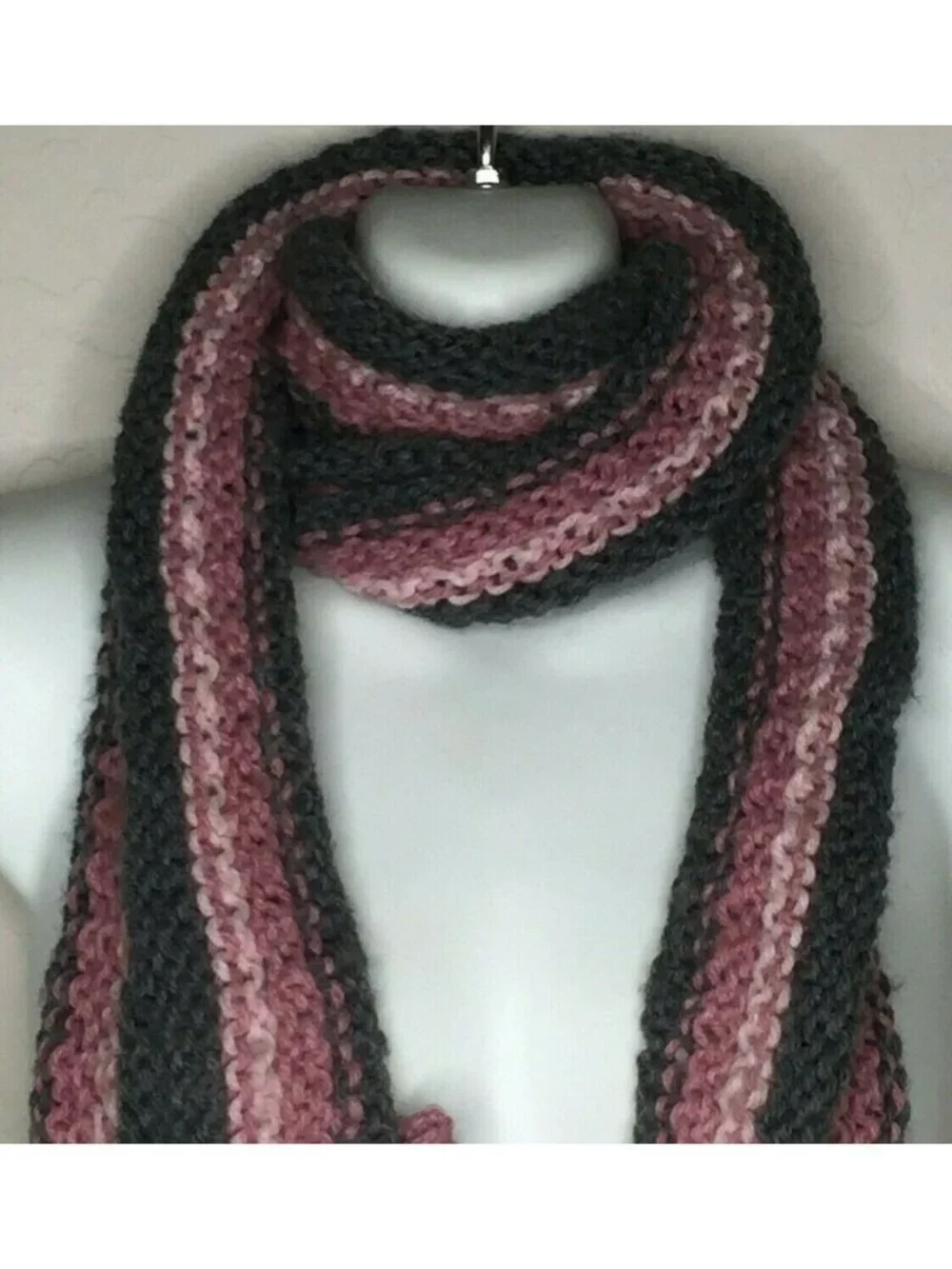 Womens Crochet Fringe Brown Pink Peach Scarf Accessories Fashion Winter One Size